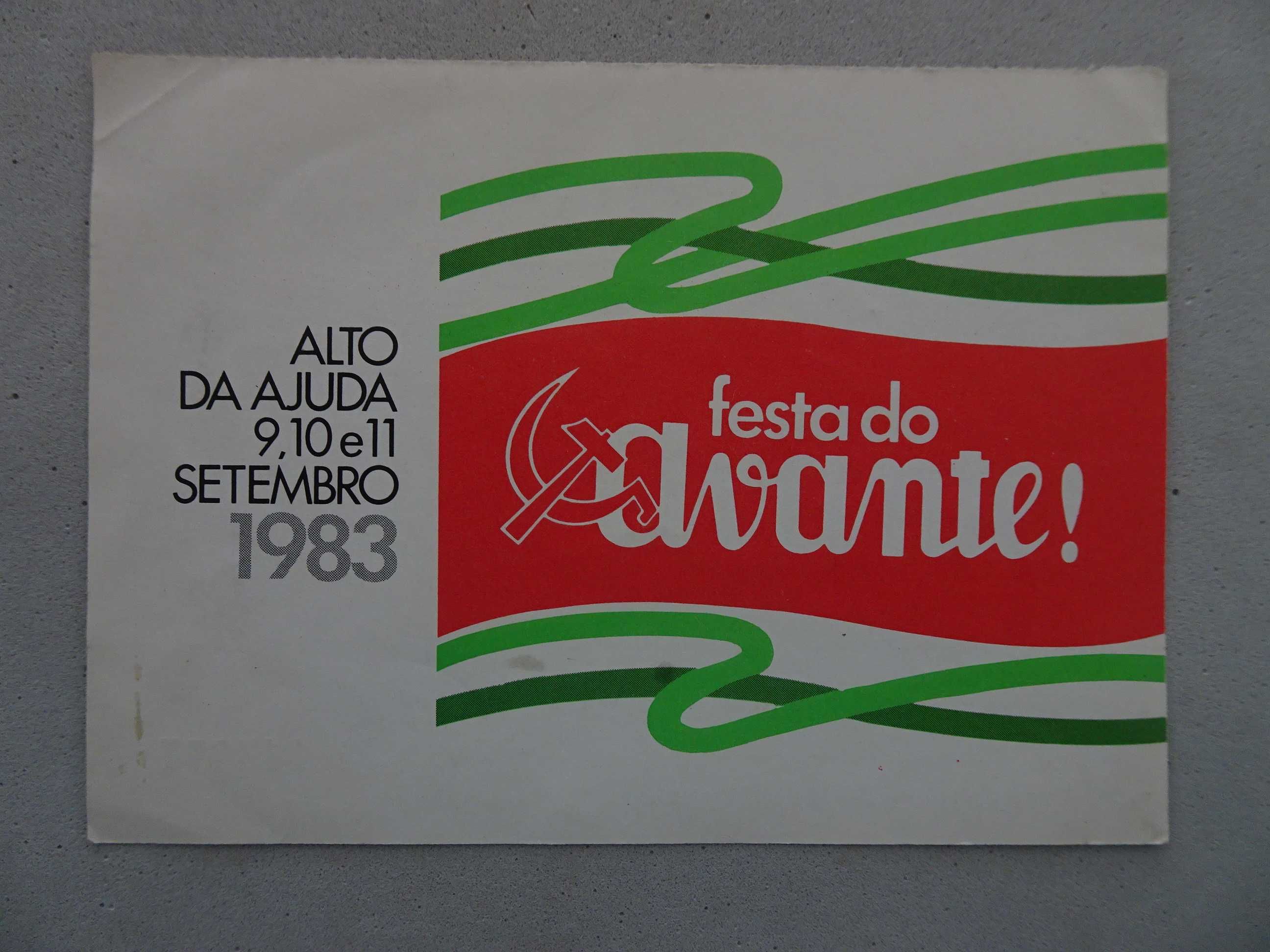 Cartão Festa do Avante 1983 - Partido Comunista Português