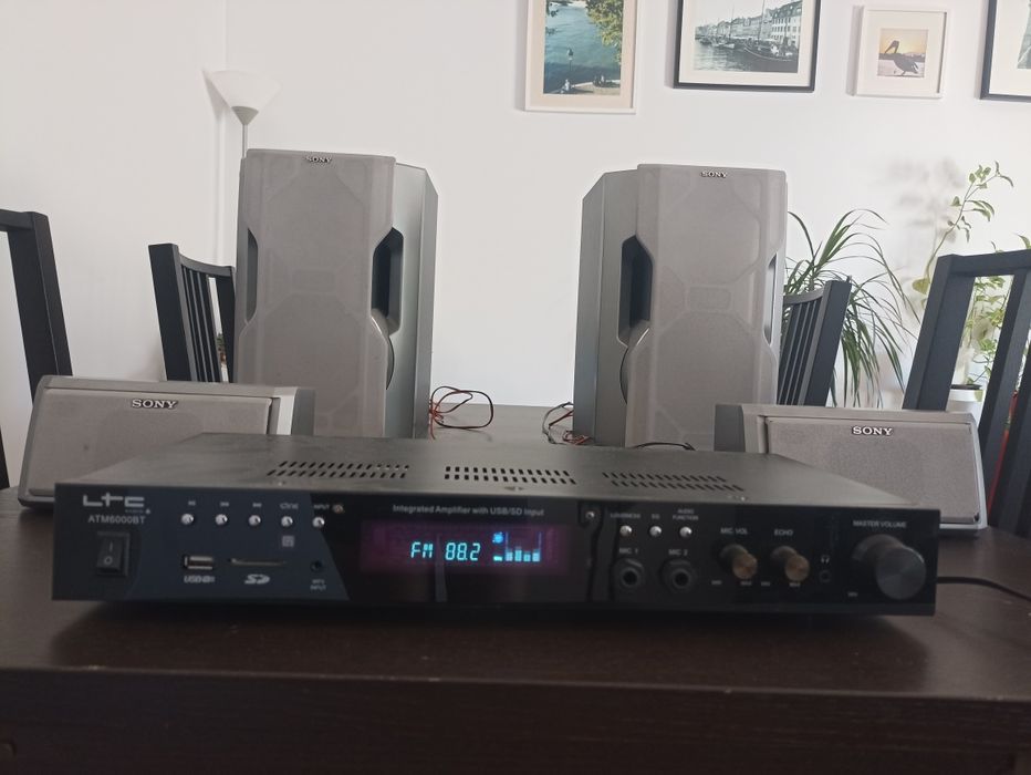 Aparelhagem com sistema de som 4.1 (amplificador LTC + colunas Sony)