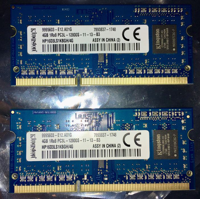 Pamięć RAM 4GB Kingston 1Rx8 PC3L-12800S