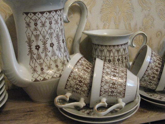 Кофейный сервиз, фарфор Барановка, на 6 персон, 21 предмета