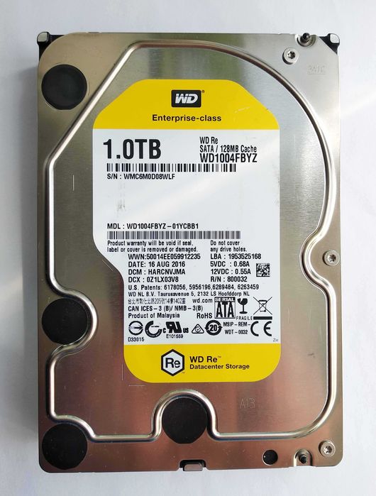 WD Re 1TB 1004FBYZ SATA3  (в идеале)