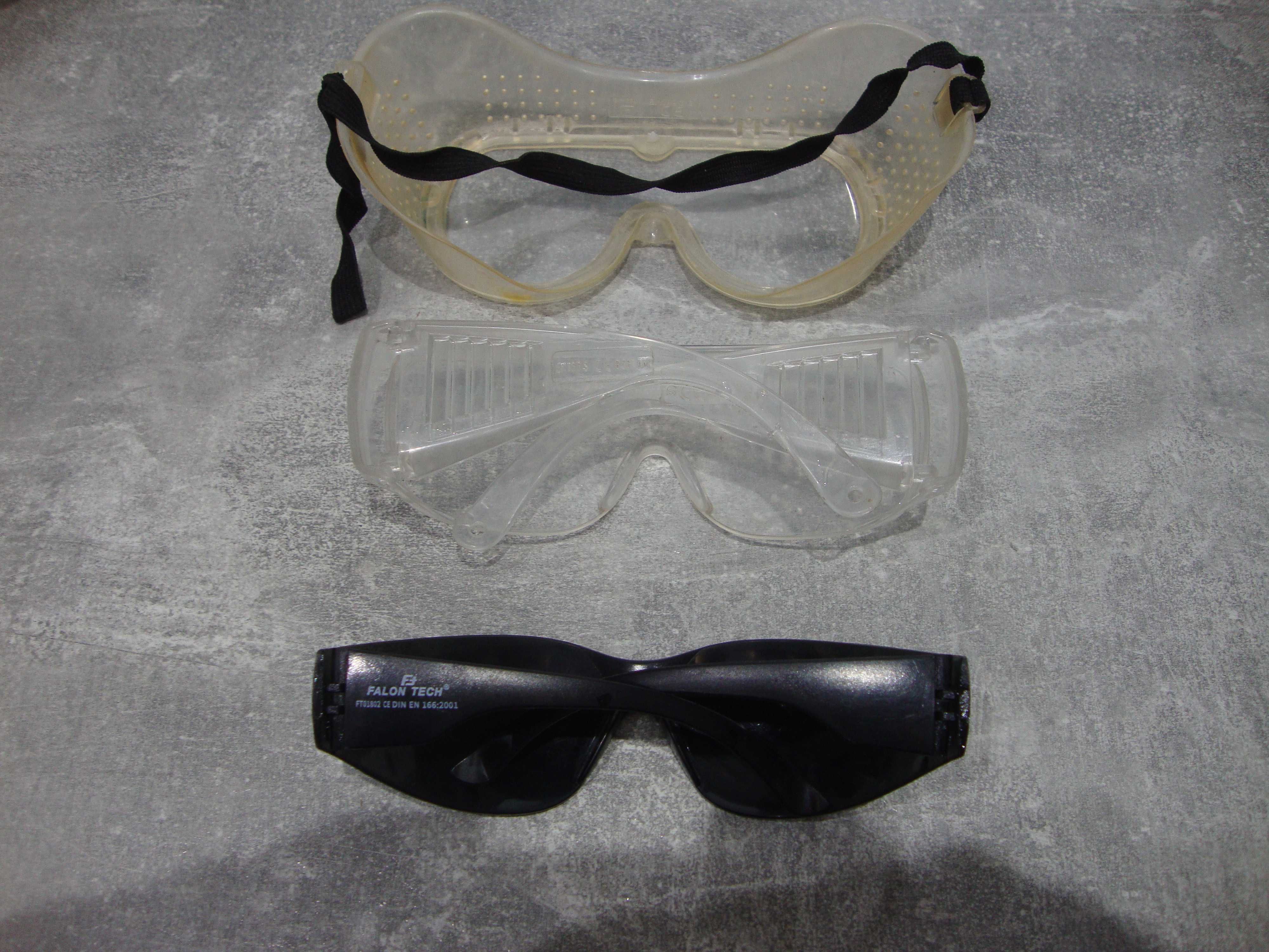 Zestaw 3 sztuki okulary ochronne FALON TECH przeciwodpryskowe