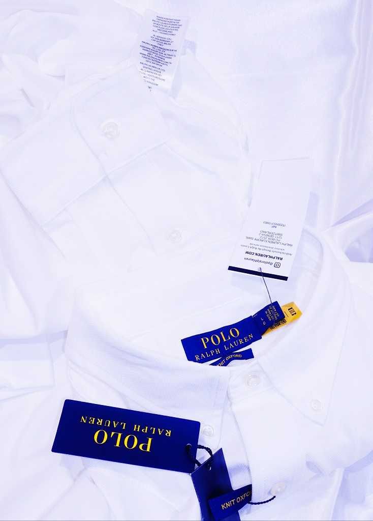 Polo Ralph Lauren  koszula biała knit XXL shiny Japan Sel. zegna dolce