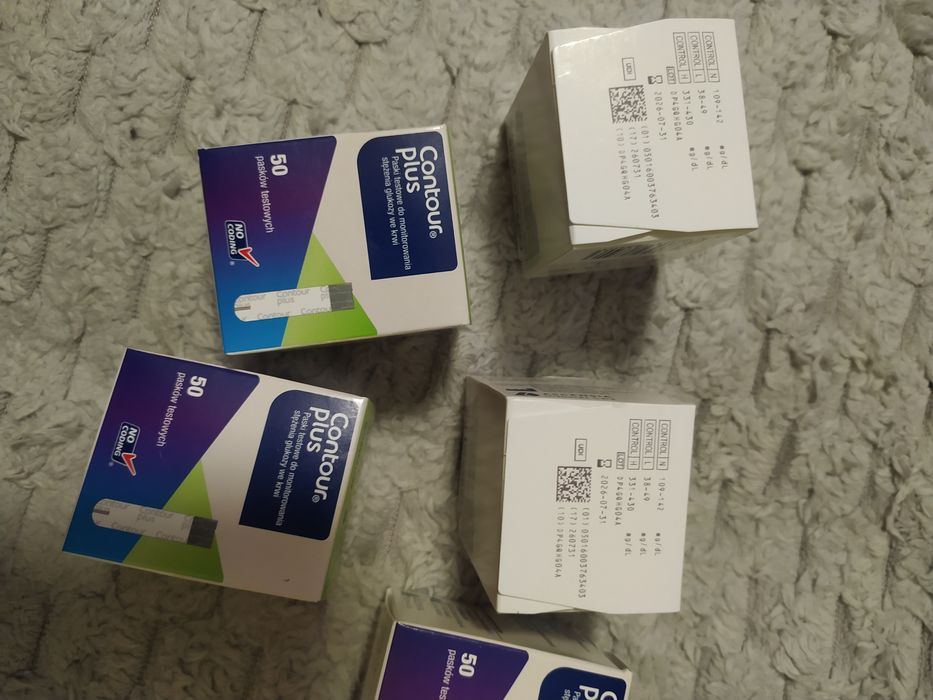 Sprzedam 5 op pasków do pomiaru cukru contour plus