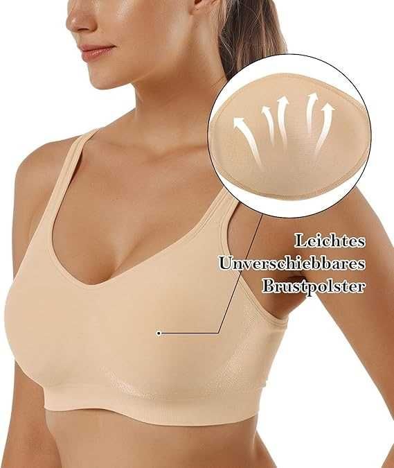 Nowy biustonosz damski / top / bez fiszbin / gładki /3XL / 3szt !9648!