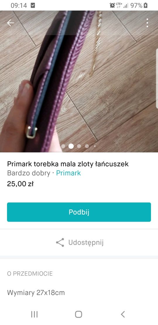 Primark kopertówka śliwka