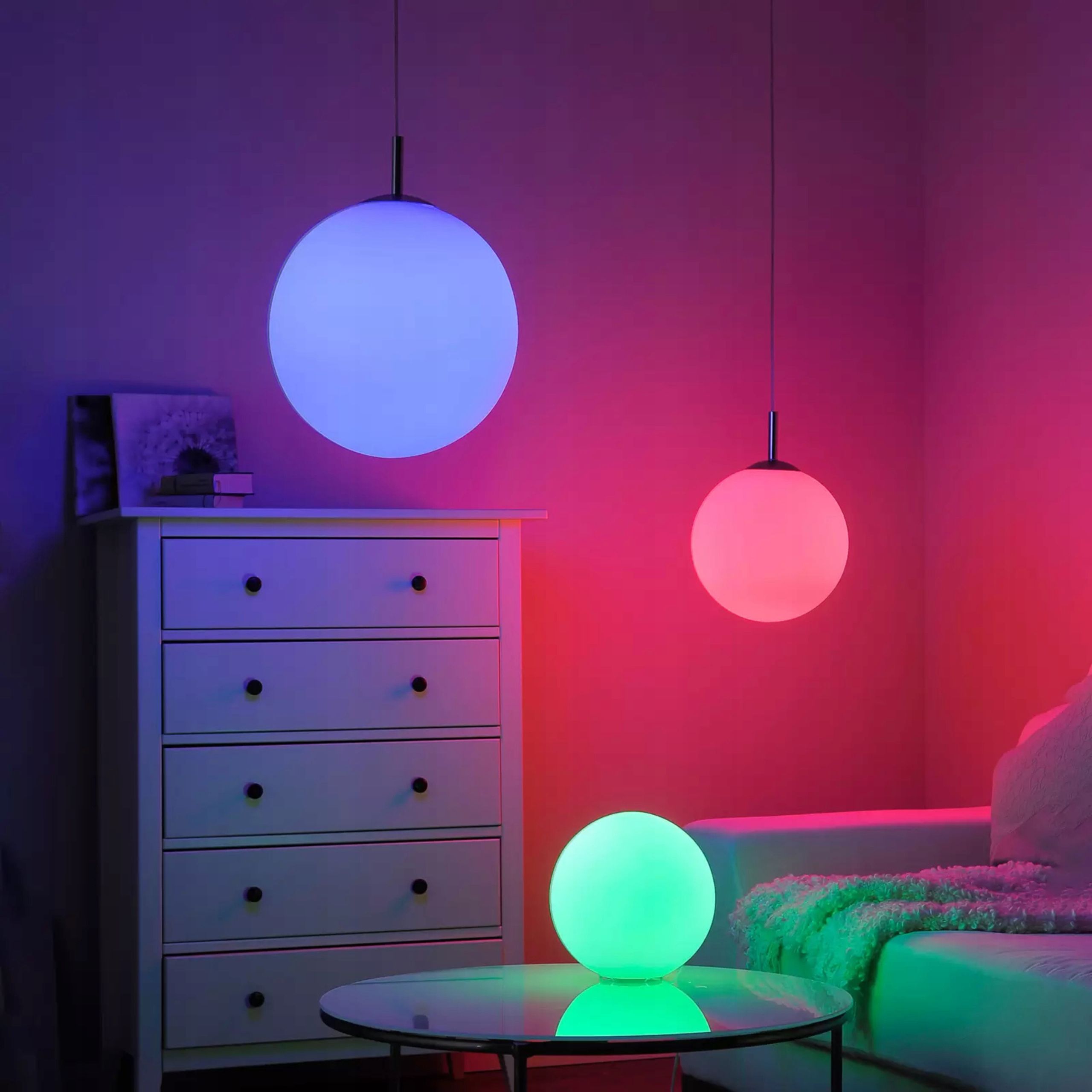 eglo rondo rgb lampa wisząca led kula aplikacja