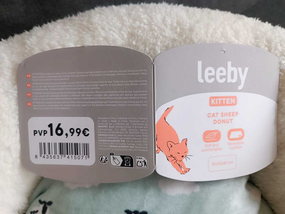 Leeby cama redonda amovível branca - nova!