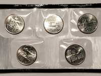 Conjunto de moedas Washington Quarters 2001 não circuladas