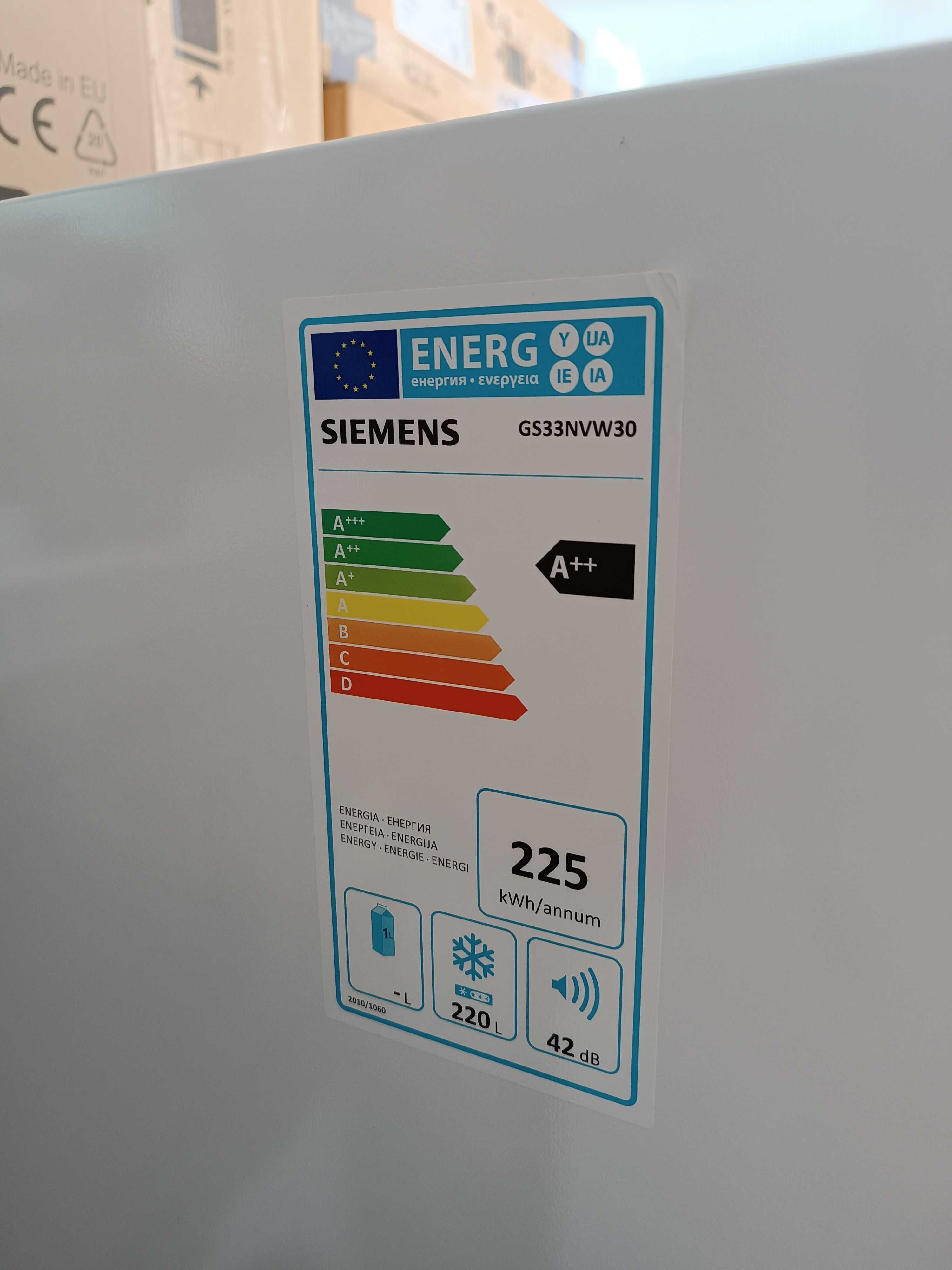 Zamrażarka szufladowa Siemens GS33NVW30 noFrost biała