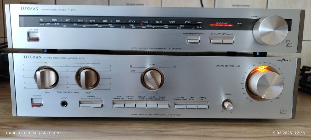 Luxman wzmacniacz L-215 plus tuner T-215 super stan