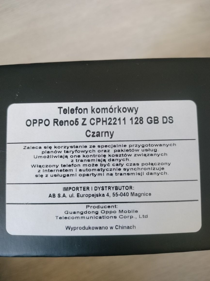 Telefon komórkowy Oppo Reno 5 Z 5G