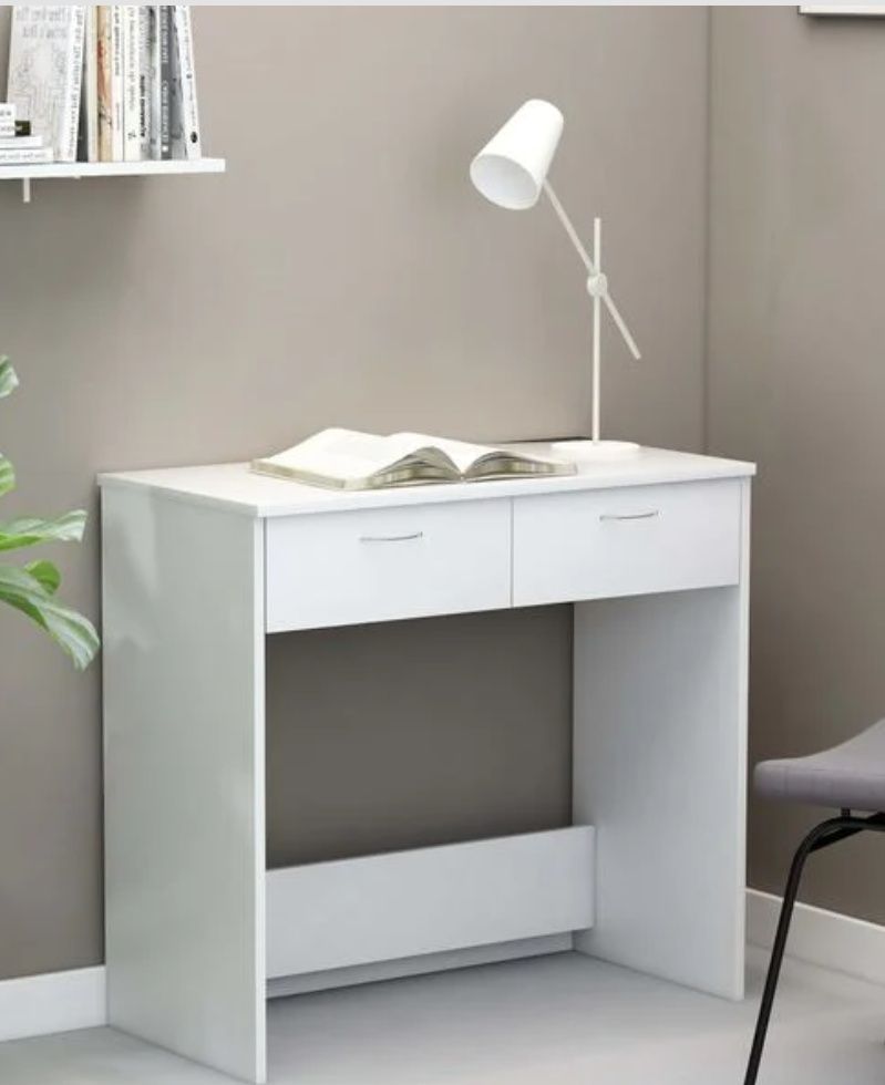 Nowe białe małe biurko z szufladami 80 cm jak Ikea