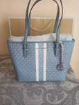 Nowa Oryginalna Torebka Michael Kors Jet Set Travel Monogram Niebieska