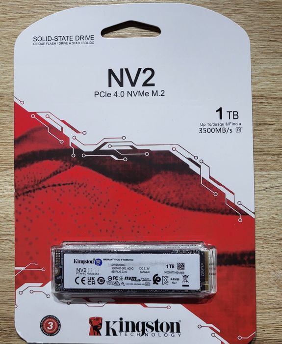 Dysk NVMe PCIe M.2 Kingston NV2 1TBDysk NVMe Kingston NV2 o pojemności