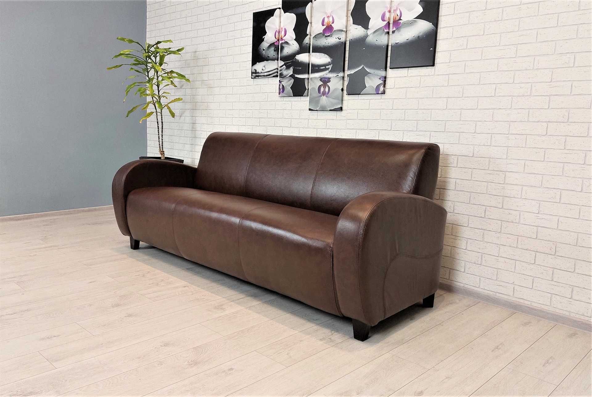 Sofa 3os skórzana 198cm kanapa ze skóry wersalka skóra naturalna