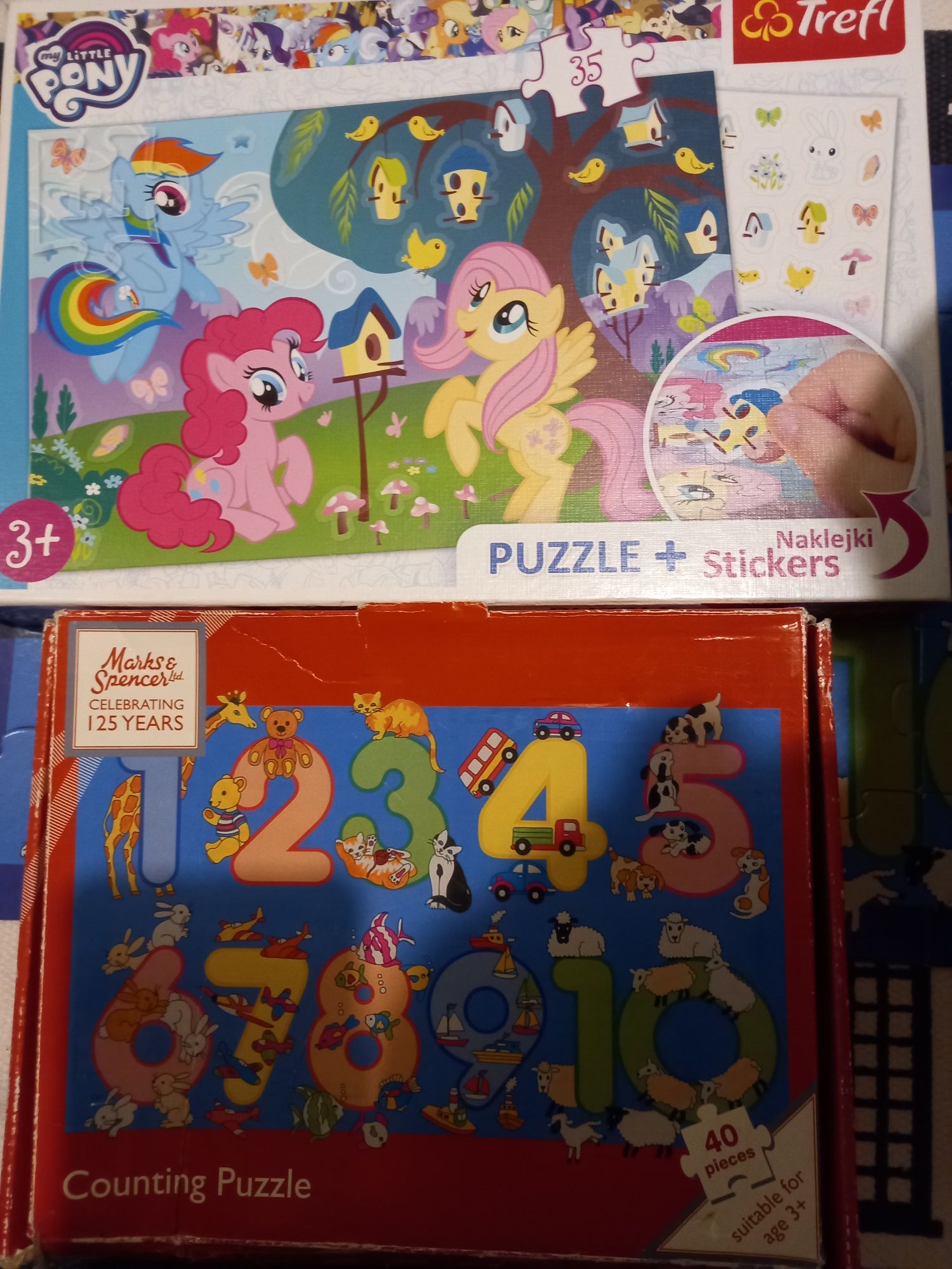 Puzzle 2 szt liczby i bajka little pony