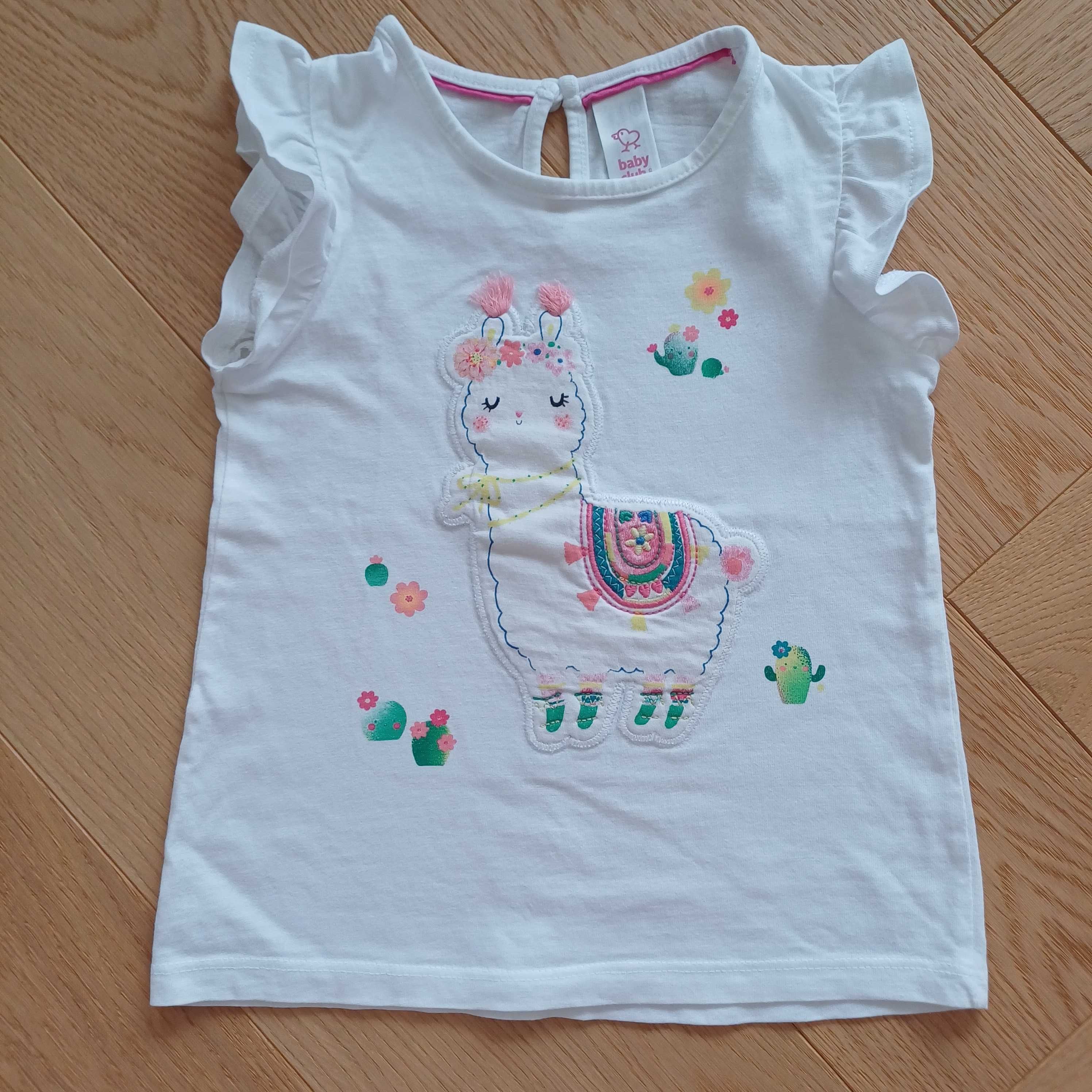 T-shirt dla dziewczynki BABY CLUB rozmiar 92 cm motyw lama