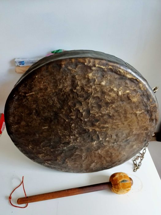 Antyczny duży Tybetański mosiężny gong