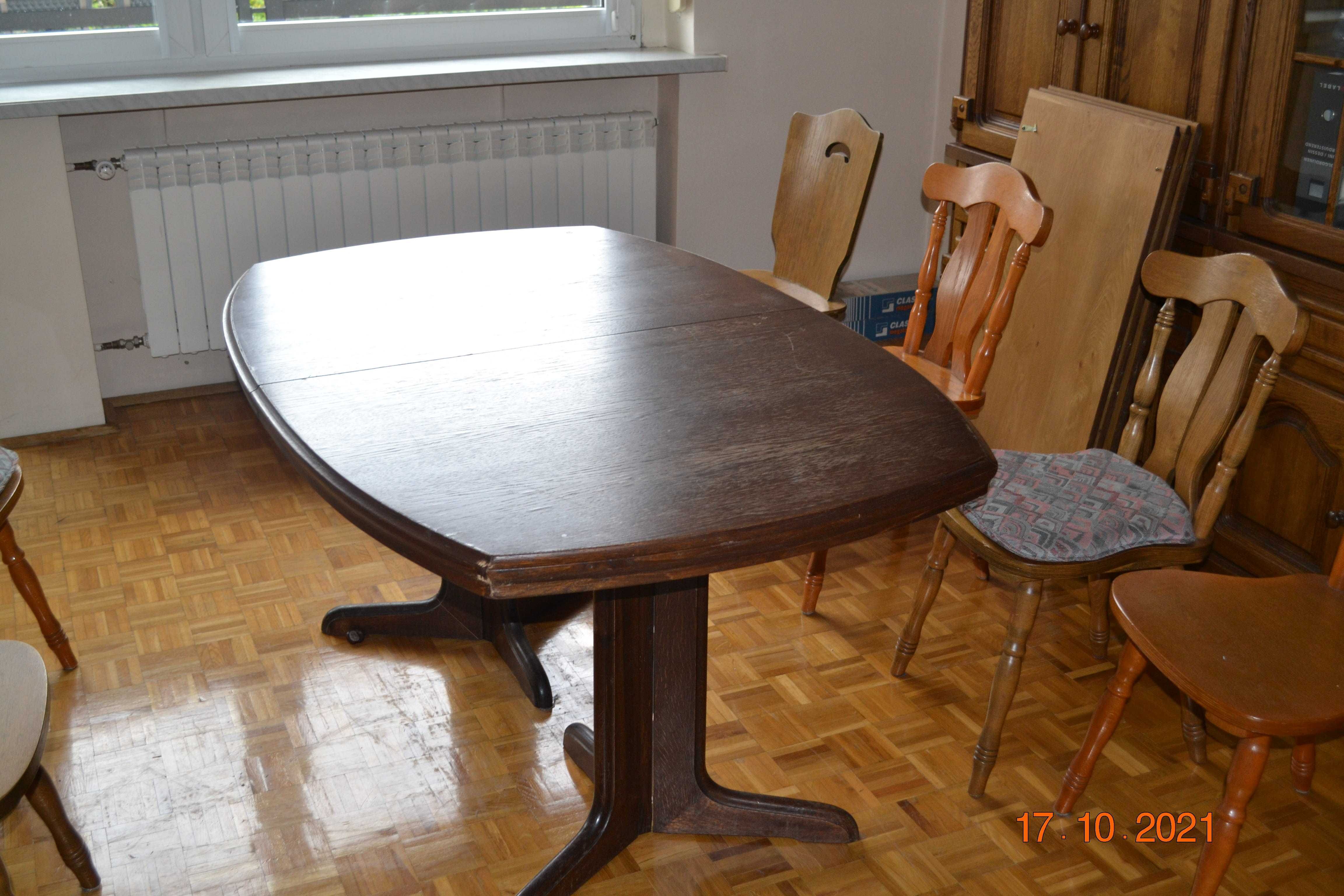 Stół +krzesła drewniany masywny