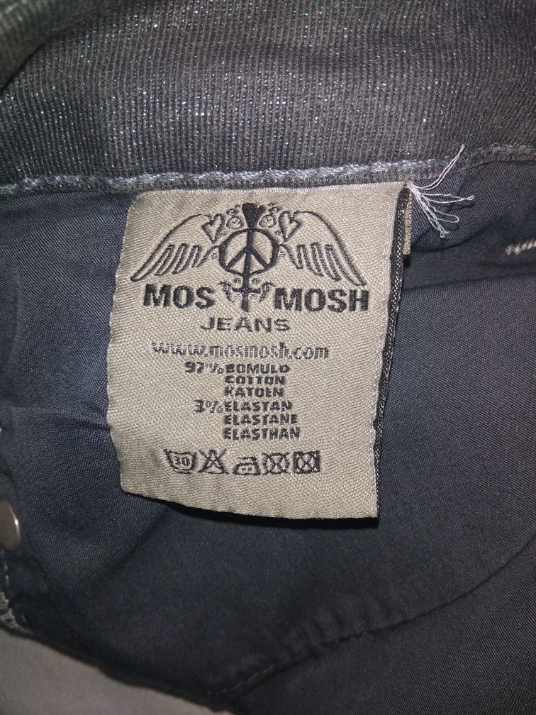Wyjątkowe grafitowe spodnie z poświatą Moś Mosh 38 M 36 S