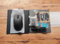 Бездротова 8К ігрова мишка Delux m500 pro. PAW3395, RGB станція