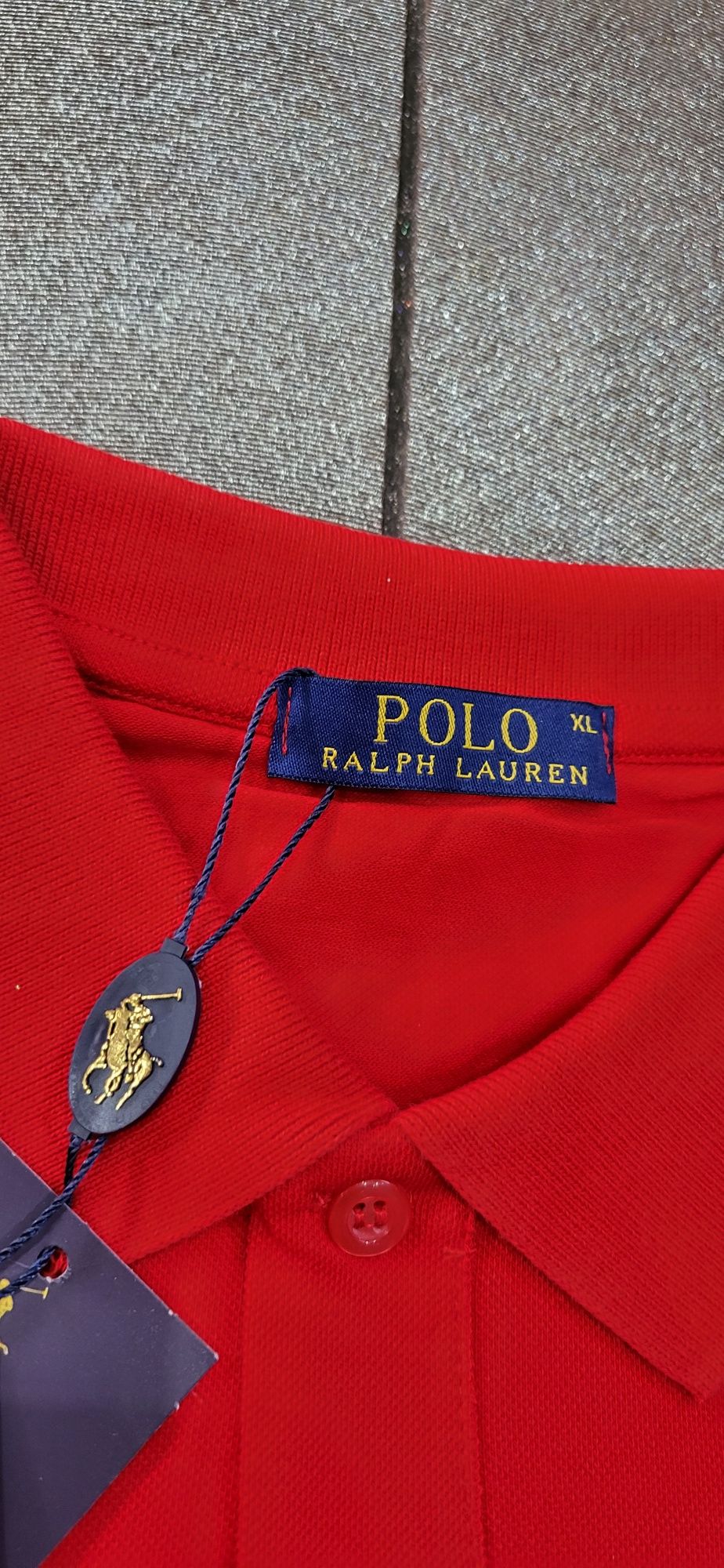 Koszulka polo czerwona męska premium bawełna konik XL