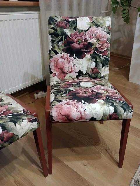 Krzesła PRL vintage aga komplet renowacji