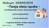 dachy, hydraulika, meble, prace elektryczne