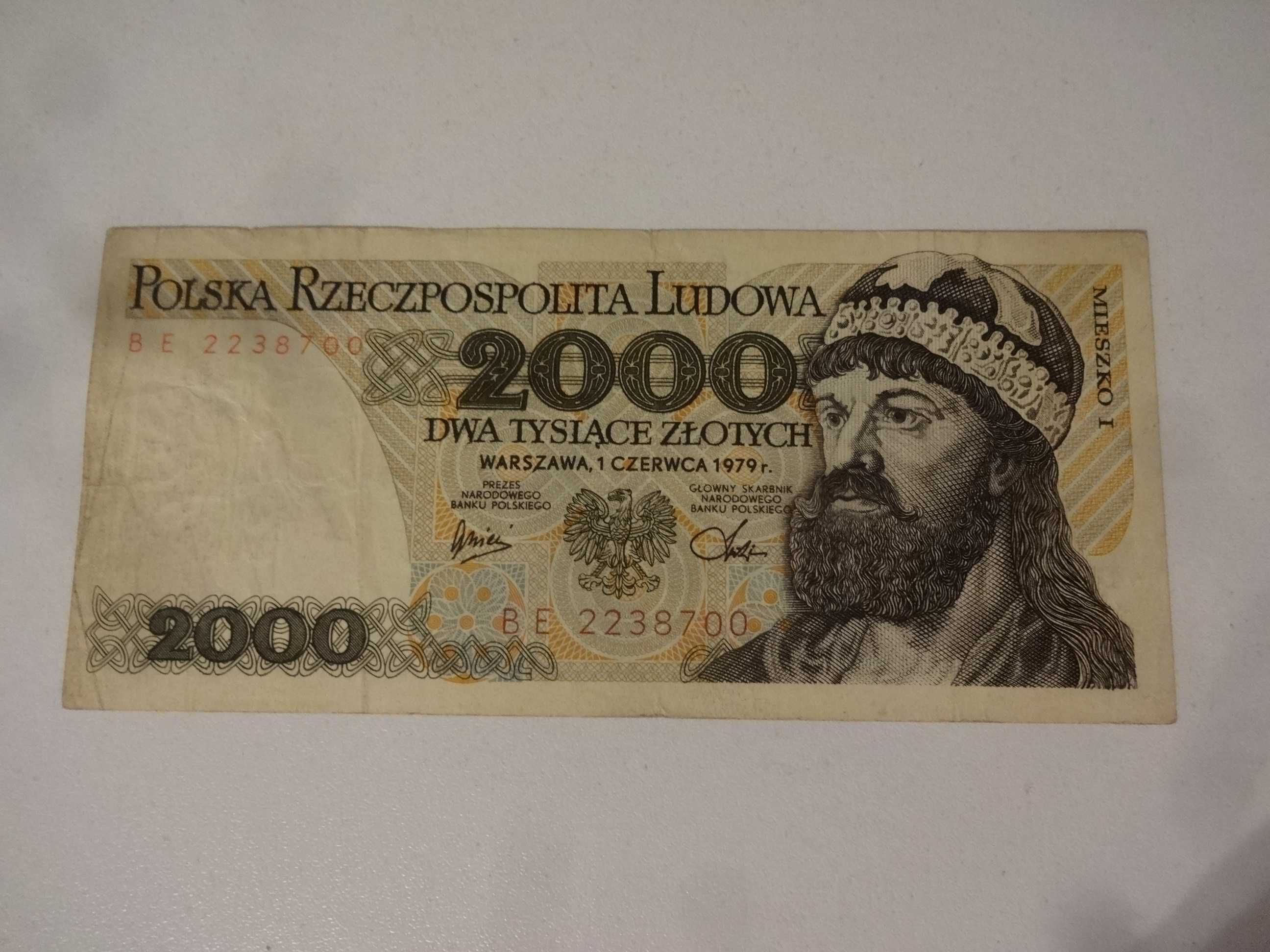 Banknot 2000 zlotych 1979 PRL Seria BE jak na fotki Mieszko Chrobry