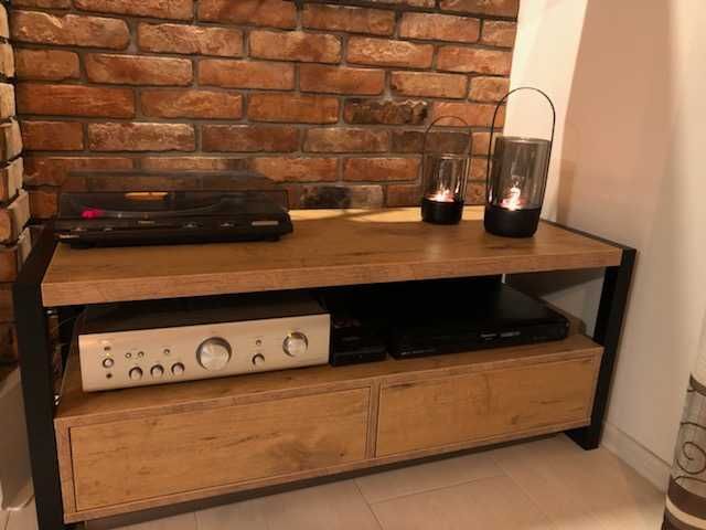 Komoda szafka RTV2 Loft 140cm dąb Lancelot Craft Wotan Hikora Halifax
