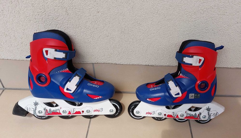 Rolki OXELO Play 3 niebiesko - czerwone 30-32