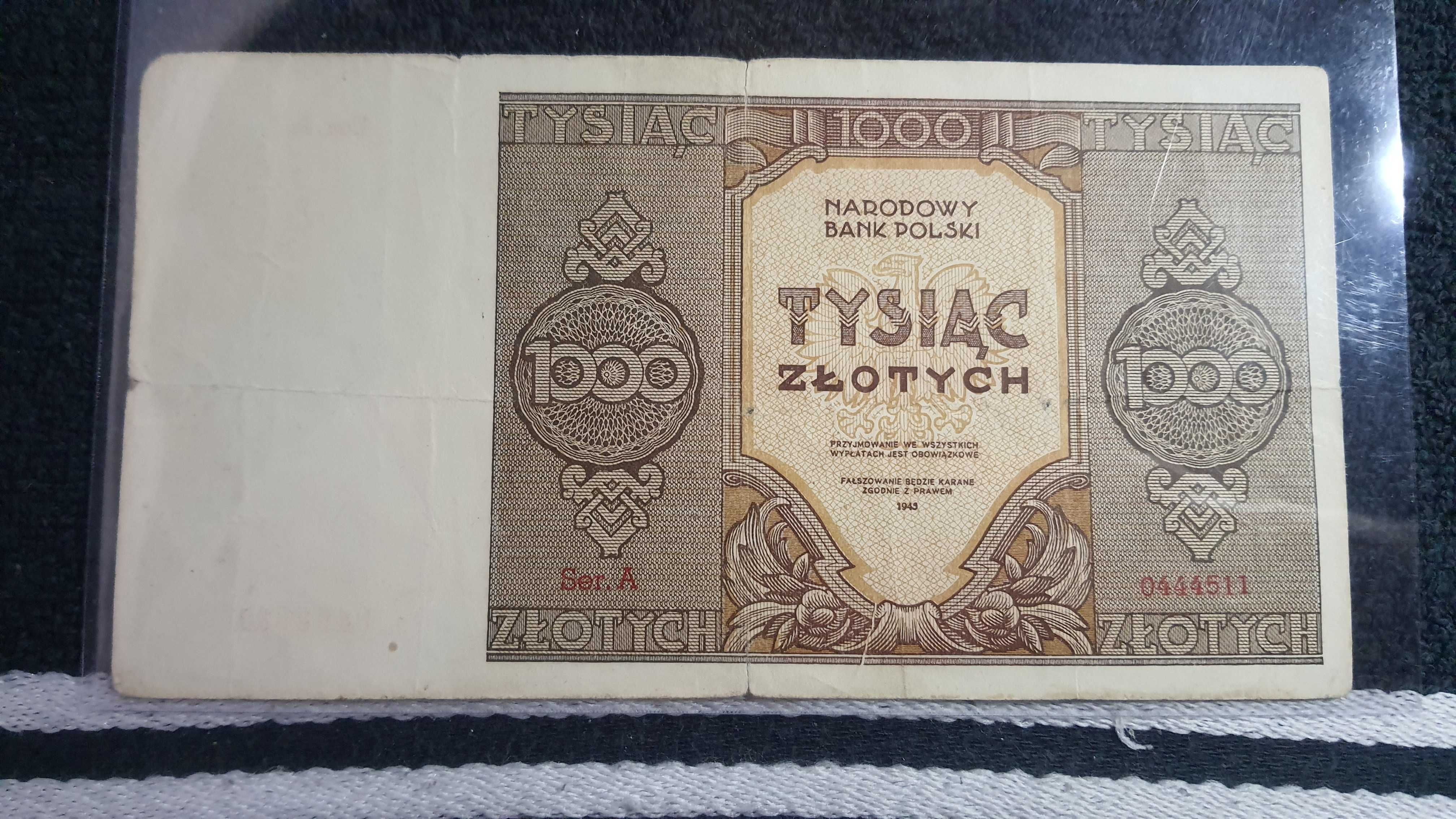 RARYTAS ! 1000 zł 1945 s. A ! RARYTAS ! (2)