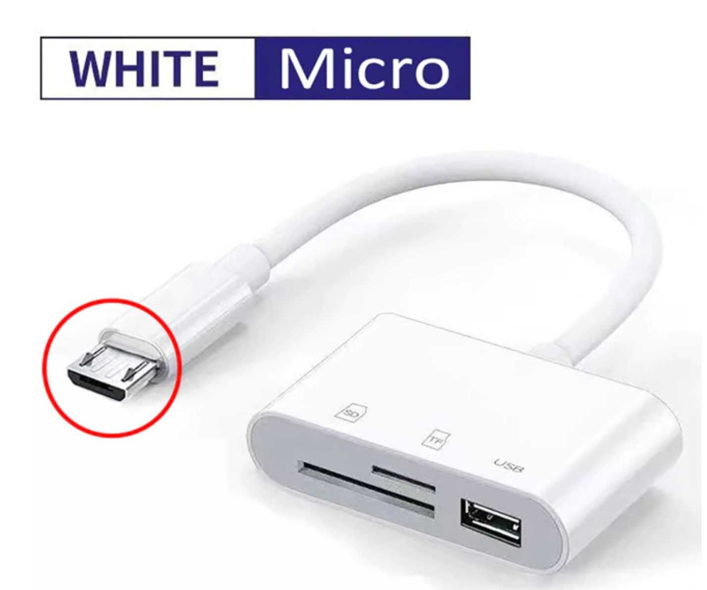 Картридер хаб адаптер micro usb TF CF SD