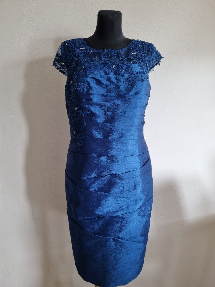 Wizytowa kobaltowa sukienka Molton rozmiar 44