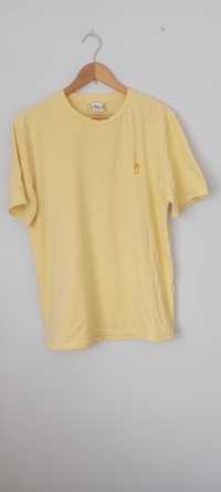 Pastelowo-żółta koszulka prosta Basic 95% bawełna vintage