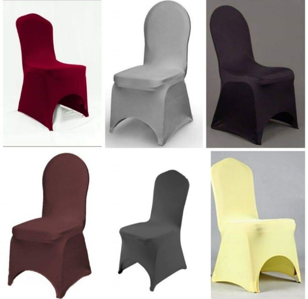 Wypożyczalnia pokrowców na krzesła różne kolory uniwersalny rozmiar