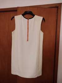 Vestido formal branco duas texturas