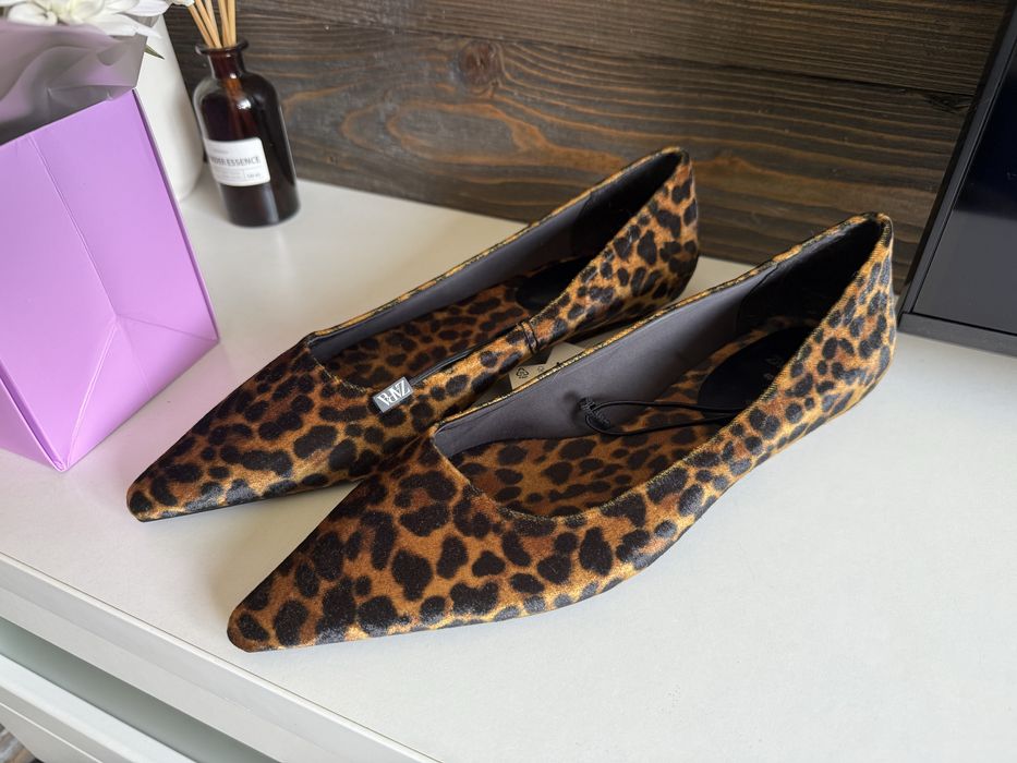 Балетки леопардові туфлі Zara 39-40