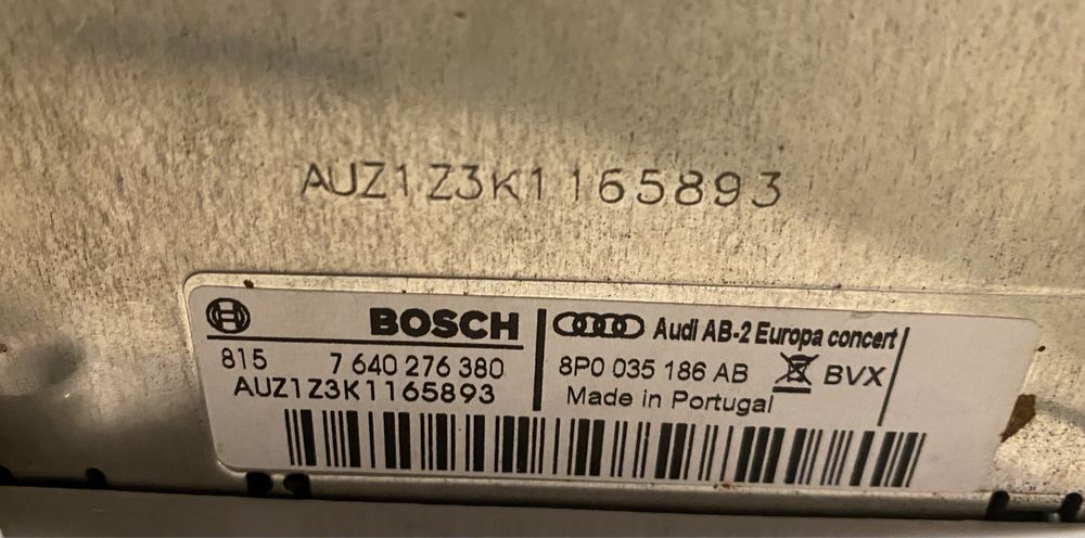 Auto Rádio Audi concert EU AB-2 com leitor de cd’s e código