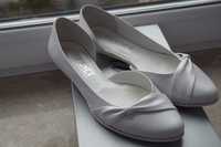 Nowe ślubne skórzane białe buty Aranci rozm 37, obcas 1cm