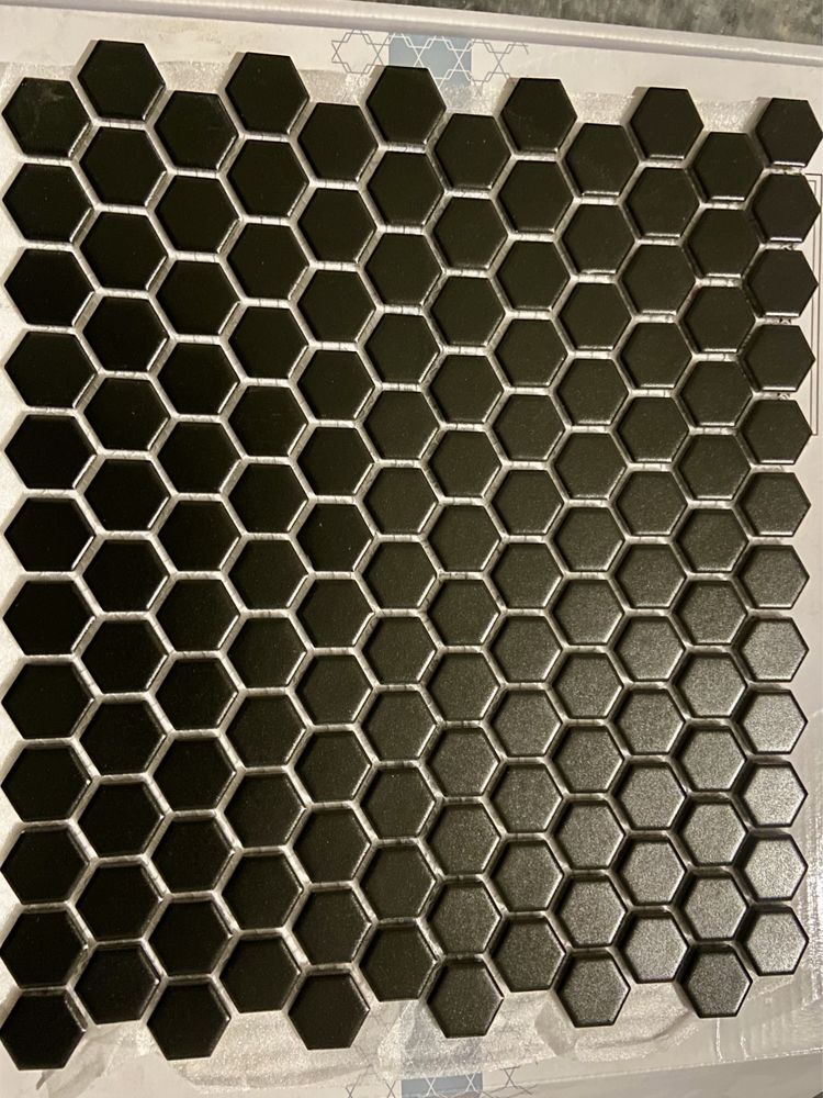Raw Decor heksagon Black mat mozaika, płytka