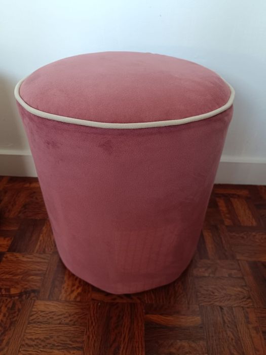 Puff Antoine 34 x 34 x 39 cm Rosa Leroy Merlin