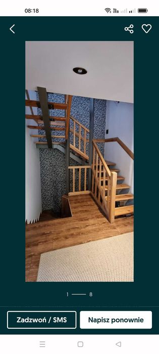 Sprzedam schody używane 29stopni z barierkami sosna bez stelaża lub za