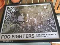 poster foo fighters com moldura 30x40 cm