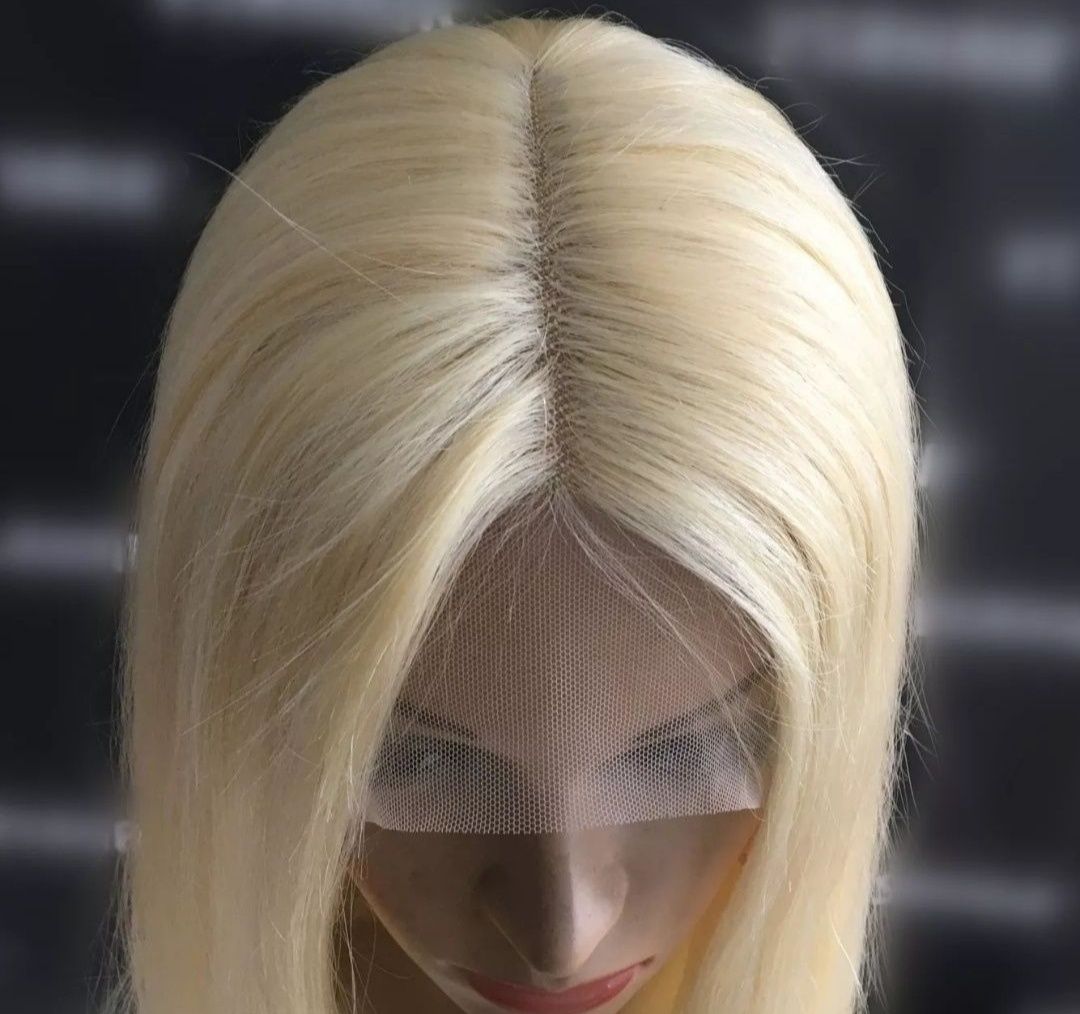 Włosy naturalne blond peruka 100% naturalna długa lace front nowa