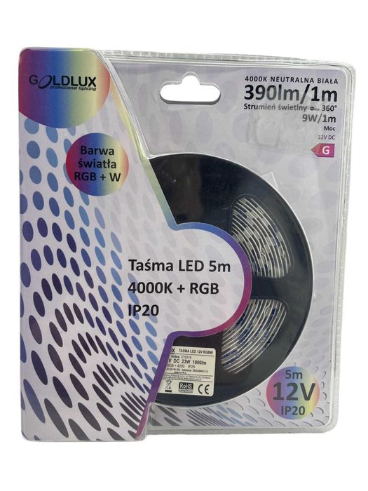 Taśma LED 5m 4000K Barwa Światła Neutralna +RGB