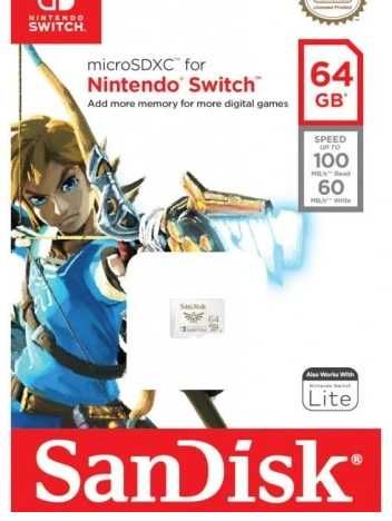 Nowa Oryginalna Karta microSDXC SanDisk Nintendo Switch 64 GB Okazja