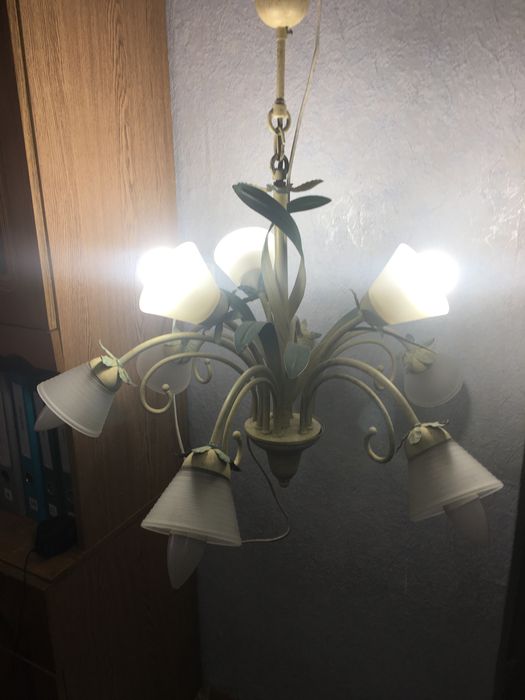 Красива стельова люстра на 9 плафонів в стилі «Флористика»