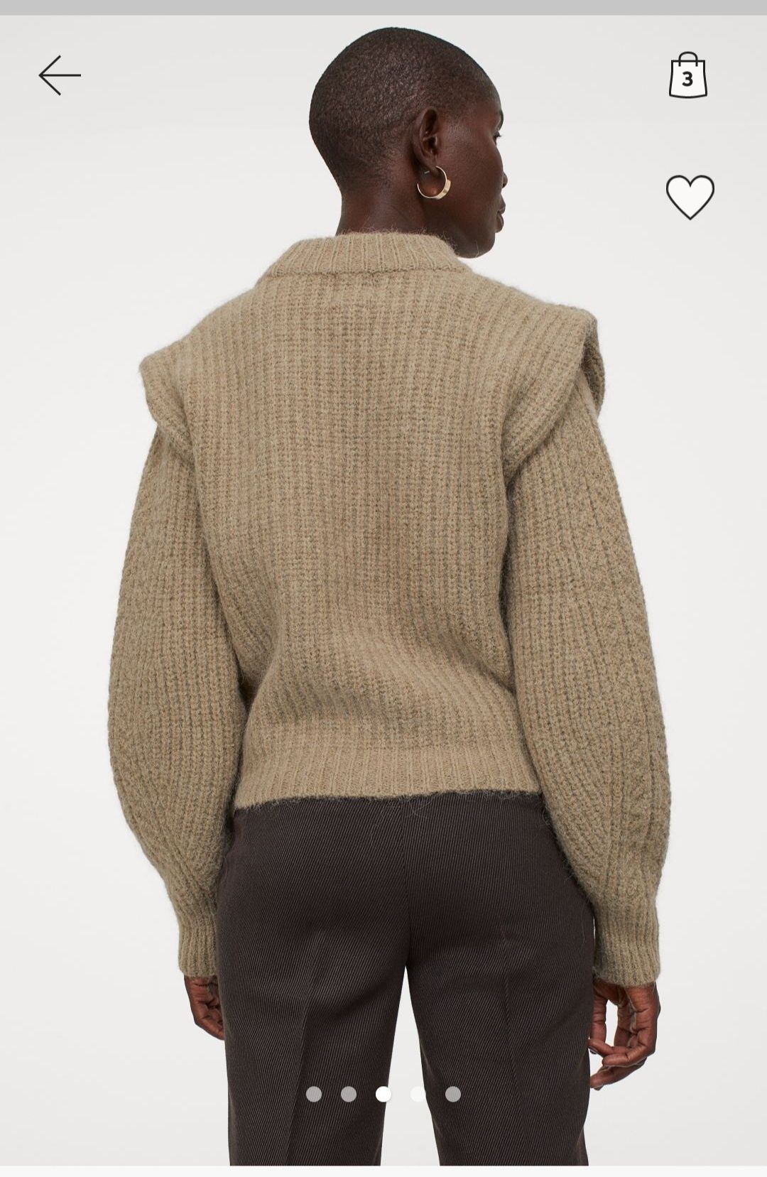 Sweter H&M M z domieszką wełny beżowy khaki jak Marant